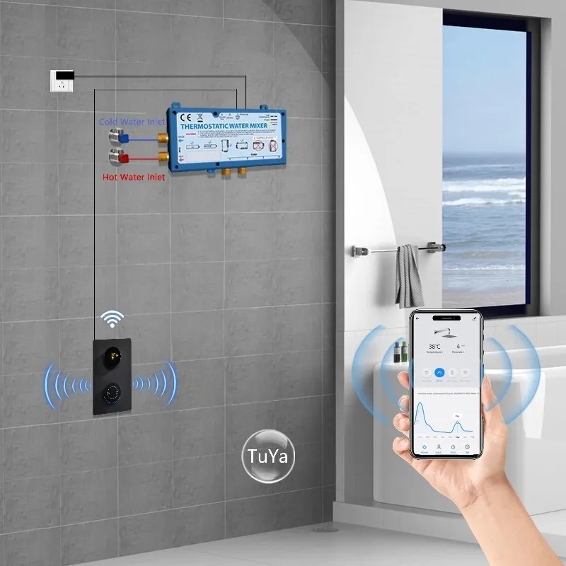 App Home Improvement - Dijital Duş Bataryası Termostatik Gizli Duş