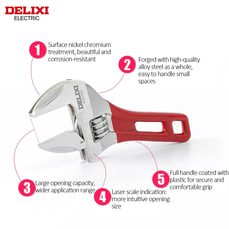 DELIXI elektrikli kısa kolu an - Pipe Wrench Adjustable incelemesi ve fiyatı